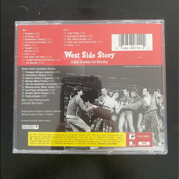 West Side Story Original Cast Recording CD - Picture 2 of 2